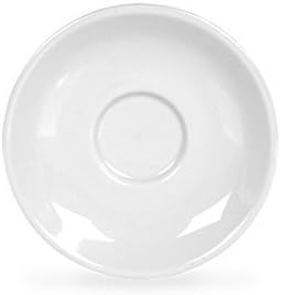 CUISINOX Italian Classic White Porcelain Espresso Cups and Saucers – Set of 6, 2 oz – Coffee Cups for Espresso Shots, Cappuccino, Latte – Perfect for Home and Coffee Bar Accessories