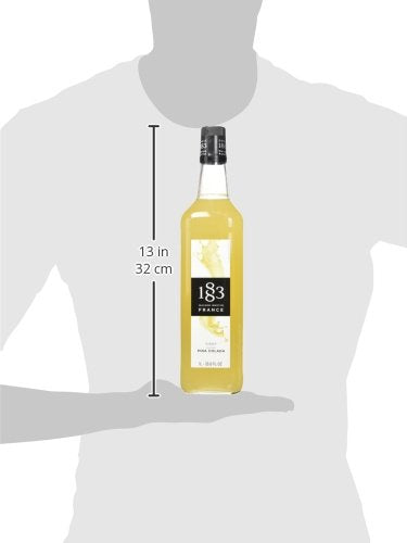 1883 Piña Colada Syrup for Drinks, Made in France, 1 Liter Glass Bottle