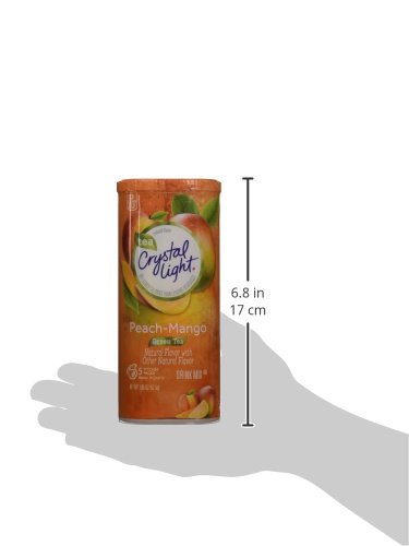 Crystal Light Natural Green Tea Peach Mango Drink Mix (30 Pitcher Packets, 6 Canisters of 5)