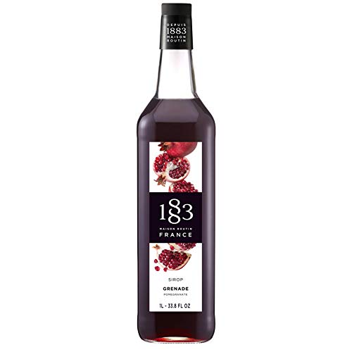 1883 Pomegranate Syrup for Drinks, Made in France, 1 Liter Glass Bottle