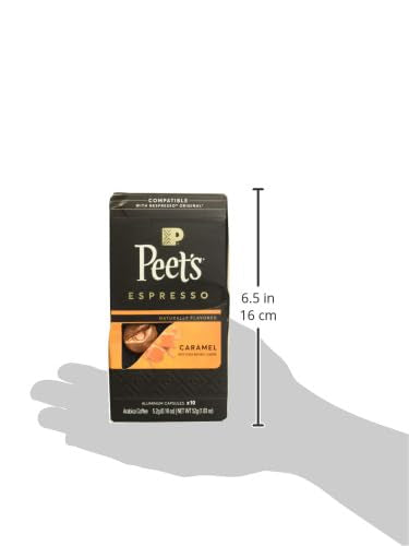 Peet's Coffee, Dark Roast Espresso Capsules Compatible with Nespresso Original Machine, Caramel 10 Count (1 Box of 10 Espresso Capsules) (Pack of 2)