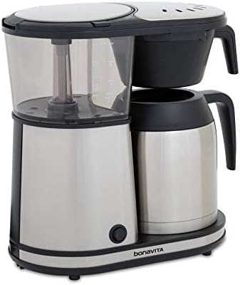 Bonavita 8 Cup Drip Coffee Maker Machine, One-Touch Pour Over, Auto Pause Brewing with Stainless Steel Double Wall Thermal Carafe, SCA Certified, Dishwasher Safe, BV1901TS