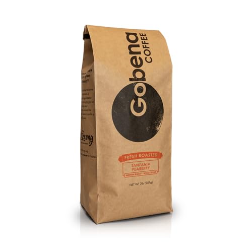 2lb Tanzanian Peaberry Whole Bean Medium Roast Coffee, 32 oz, Bulk Coffee, 100% Arabica