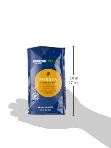 Amazon Fresh, Rwanda Whole Bean Coffee, Light Roast, 12 Ounce