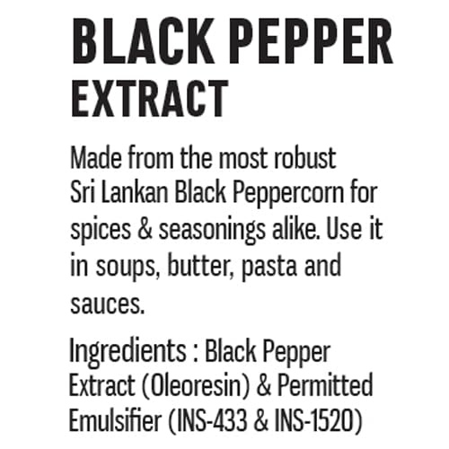 Spice Drop Black Pepper Natural Spice Extract For Soups, Dishes, and Beverages | Authentic Taste | Made From Peppercorns | 5ml (180 Drops equivalent to 40 grams powder) | Vegan | Natural Herbs Extract | Non-GMO