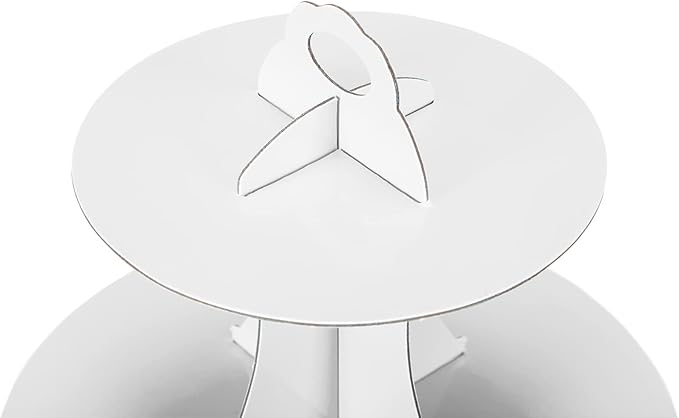 3-Tier Cupcake Stand, Cake Stand holder, Tiered DIY Cupcake Stand Tower for Dessert Table Displays, Birthday Theme Party Favors Decoration, Floral Tea Party, 12" W x 12.8" H, White