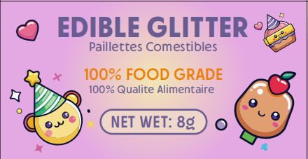 Nomeca Edible Glitter for Drinks Cakes, 8 grams Food Grade Luster Dust Sprinkles Glitter for Cake Decorations, DIY Cocktails, Beverages & Cake Decorating, Dessert Cake Topper (8-Rose Gold)