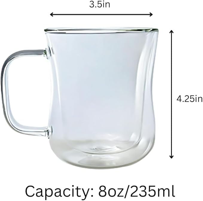 LEMONSODA Double Walled Colored Insulated Coffee Mugs - 10oz - Hot or Cold Latte, Tea, Cappucino, Coffee, Espresso Mug with Handle - Premium Packaging (Set of 4)