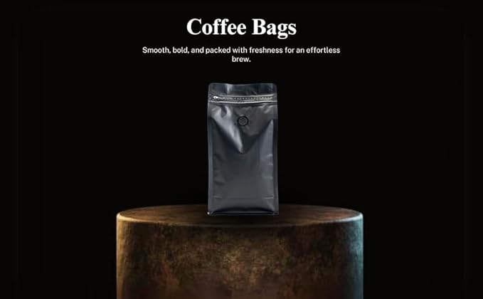 Premium Coffee Bags with Valve (100 pcs, 16 oz) Standing Coffee Beans Storage Bags, Reusable Heat Sealable Side Zipper Pouches, Eco-Friendly Packaging, Perfect for Home and Office - White