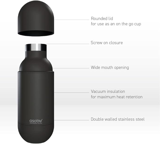 asobu Orb Stainless Steel Double Wall Insulated Travel Water Bottle – Lid Doubles as a Cup 14 Ounce (Pastel Mint)…