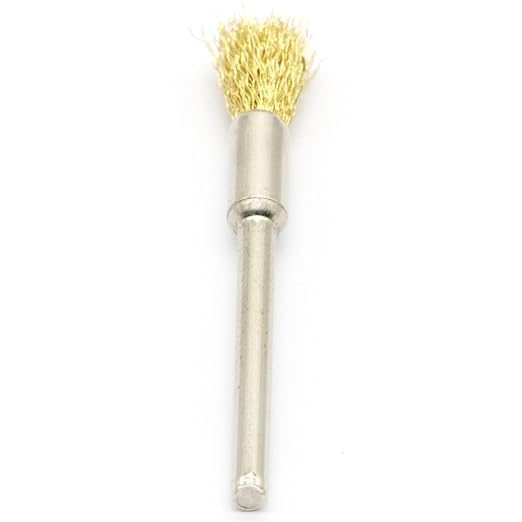 20PCS Brass Wire Brushes - Metal Rust Removal, Cleaning, and Polishing - 5mm Diameter, 1/8″ (3mm) Shaft - Removes Burrs, Dust, and Oxide Layer - Handles Rough Surfaces - Rotary Tool Accessories