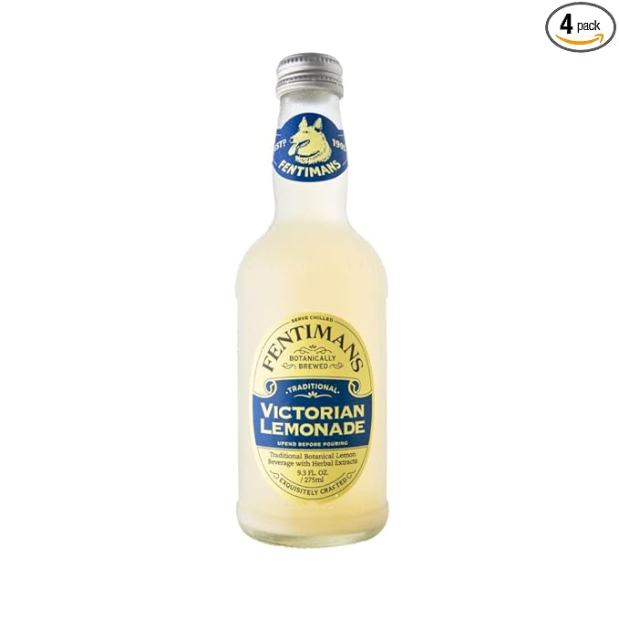 Fentimans Sparkling Victorian Lemonade - Sparkling Lemonade, Lemon Sparkling Water, Great Over Ice or as Mixer, Natural Ingredients, Craft Soda, Botanically Brewed - 9.3 Fl Oz (Pack of 4)
