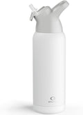 Insulated Water Bottle with Straw - Encool Stainless Steel Water Bottle, Reusable Leakproof and BPA-Free for Sports, Travel, Cold for 24 Hours, 32 oz, Snowflake