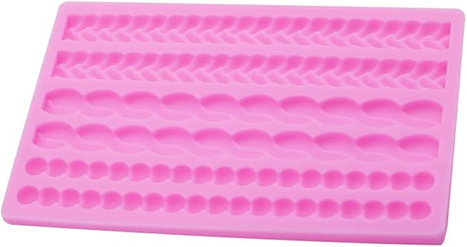 3D Pearl Knit Rope Silicone Mold Fondant Mould Cake Border Decorating Molds Gumpaste Kitchen DIY Baking Decorating Cake Tools Hot