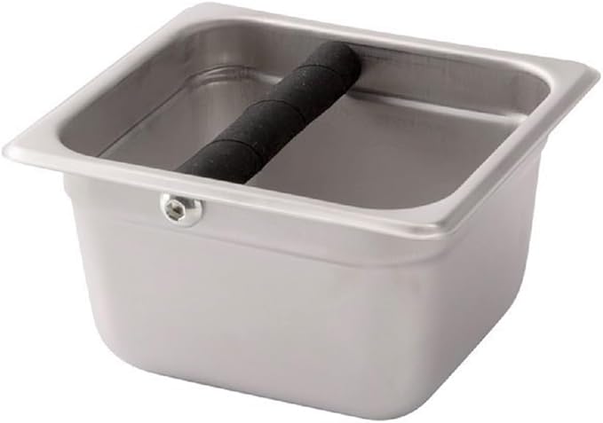 TrueCraftware- 4” Deep Commercial Grade Stainless Steel Coffee Knock Box with Rubber Knock Bar 0.6mm Thickness- Durable Barista Espresso Knock Box Perfect for Restaurant Cafes Home
