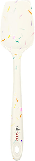 Elihome Skinny Silicone Spoonula - Non-Stick Heat Resistant Silicone Scraper Spatula for Mixing, Serving, Scraping, Stirring, and More - 11 Inch, Sprinkles