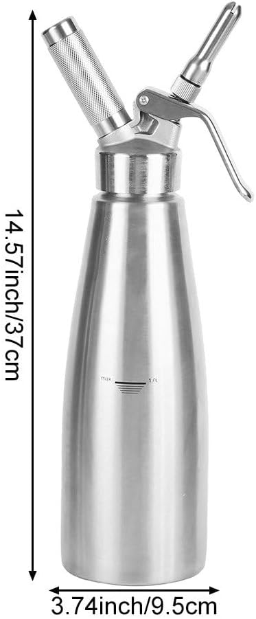 Whipped Cream Dispenser, Stainless Steel Cream Whipper and Maker Cream Charger Dispenser for Cake Cheese Dessert