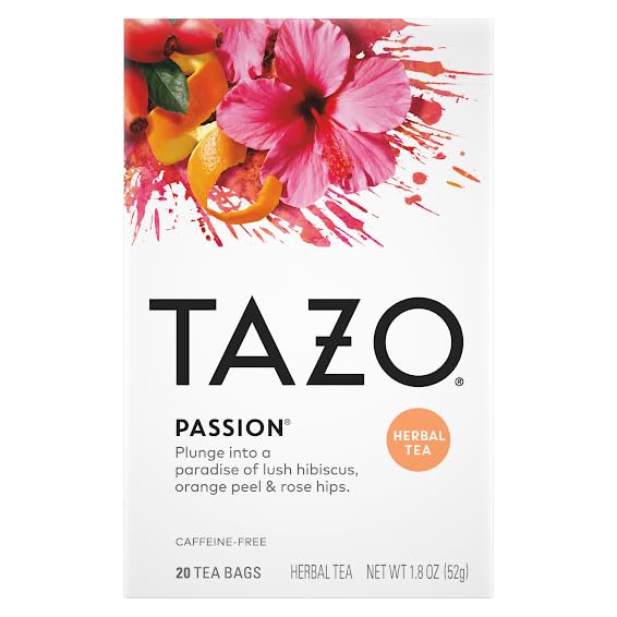 TAZO Tea Bags, (JOY, Passion, Pumpkin Chai, Vanilla Caramel Chai, Wild Sweet Orange, Peachy Green) (1ea) (Variety Pack)