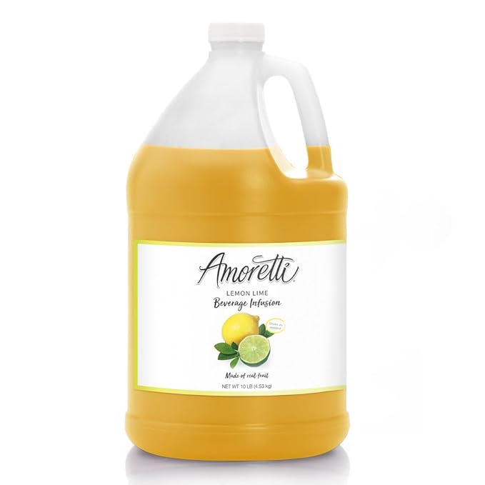 Amoretti - Lemon Lime Beverage Infusion - Drink Mix & Water Enhancer with Pump for Flavoring Cocktails, Waters, Teas, and other Beverages, Preservative Free