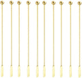 10 pcs Stainless Steel Coffee Beverage Stir Sticks Cocktail Stirrers Drink Swizzle Stick 7.4" Swizzle Stick Picks Tools Gold
