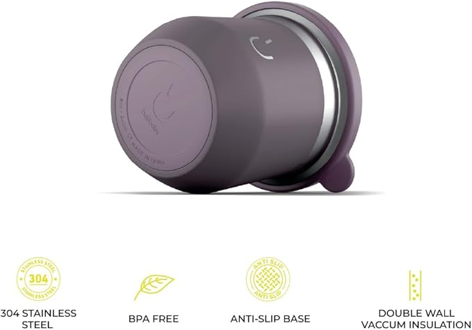 BALIBETOV Yerba Mate Cup – Vacuum Insulated Stainless Steel Gourd with Silicone Cover & Non-Slip Base – Includes 2 Bombillas & Cleaning Brush – Unique Design, Easy to Clean