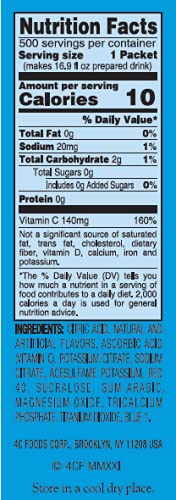 4C Powder Drink Stix, Fruit Punch 500 Count, Bulk Buy, Singles Stix, On the Go, Refreshing Water Flavorings, Value Pack