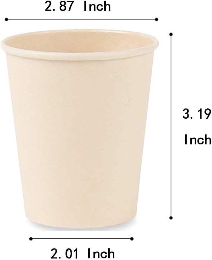 Disposable Paper Cups, Plant Fiber Brown Hot Drink Cups 160 Count 8 oz
