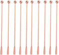 10 pcs Stainless Steel Coffee Beverage Stir Sticks Cocktail Stirrers Drink Swizzle Stick 7.4" Swizzle Stick Picks Tools Rose Gold