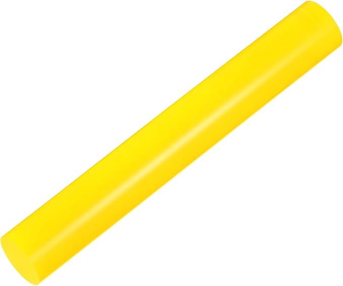 HARFINGTON Acrylic Clay Roller 7.28 Inch x 1 Inch Solid Non-Stick Plastic Round Tube Roller Polymer Clay Rod Fondant Rolling Pin for Shaping, Sculpting, Modeling DIY Crafts, Yellow