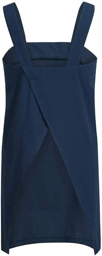 YESDOOD Cotton Linen Apron Cross Back Apron for Womens with Pockets Pinafore Dress for Baking Cooking