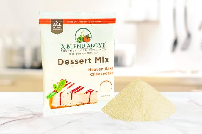 A Blend Above Heaven Sake Cheesecake Mix - No-Bake Dessert, All Natural, Vegan, Gluten Free, No MSG - Instant Dessert Mix, Fruit Dip, Bagel Topping, Frosting, Cheesecake Filling - Makes 16 Oz (Pack of 3)