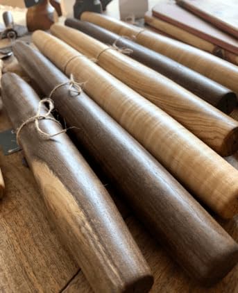 Handmade 12” Maple French Rolling Pin – Wooden Dough Roller for Baking, Pastry, Pizza, and Tortillas – Smooth Wood Rolling Pin for Thin Dough, Chapati, Cookies – Handcrafted in USA from Solid Maple
