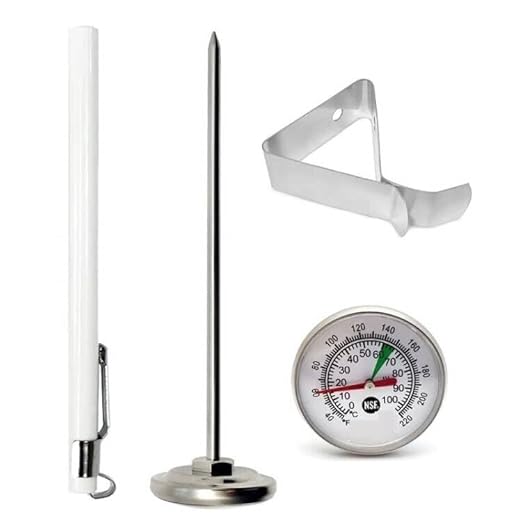 1 3/8 Inch Dial Milk Coffee Food Thermometer with Clip,Best Instant Read Thermometer for The Coffee Drinks,Chocolate Milk Foam,Meat Cooking