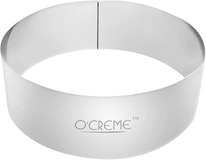 O'Creme Cake Ring Sturdy Stainless Steel Round Mousse Cake Ring Mold for Baking, Dessert Cake Decorating Pastry Rings 5 Inch Diameter x 2 Inch High