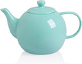 Sweejar Porcelain Teapot with Removable Stainless Steel Infuser,Microwave & Dishwasher Safe Tea Pots for Loose Tea,Tea Infuser Pots for Chrismas Women Gift (40oz Turquoise)