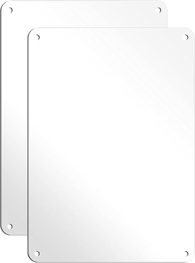 White Blank Metal Sign,10 x 7 Inches Sturdy Rust Free Aluminum Metal Signs White Color Blank Sign, Waterproof, Easy Mounting, Indoor or Outdoor Use (2)
