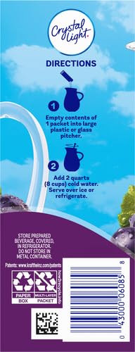 Crystal Light Sugar-Free Concord Grape Low Calories Powdered Drink Mix 6 Count Pitcher Packets (Pack of 4)