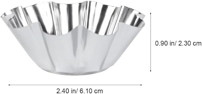 12 Pcs Stainless Steel Tart Pans - Non-Stick Flower Cookie Cutters Mold for Baking - Flower and Round Muffin Cups - Cupcake Mold for Kitchen