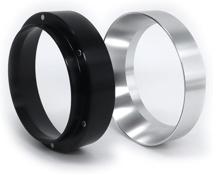 1pc Espresso Dosing Funnel 51/53/58mm Coffee Dosing Ring Aluminum Espresso Distribution Coffee Tool For Home Coffee Bar Shop College Dorm Room Apartment Essential Coffee Accessories (51mm, Black)