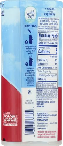 Crystal Light Sugar-Free Energy Wild Strawberry Low Calories Powdered Drink Mix 6 Count Pitcher Packets