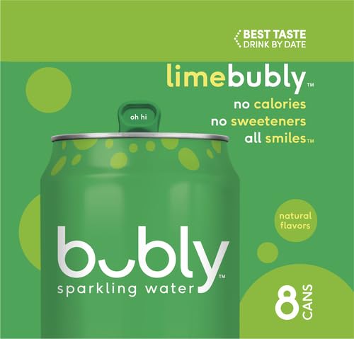 Bubly Sparkling Water, Lime, Zero Sugar & Zero Calories, Seltzer Water,12 Fl Oz Cans (Pack of 8)