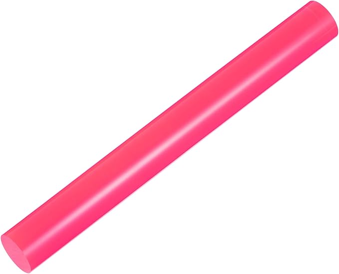 HARFINGTON Acrylic Clay Roller 9 Inch x 1 Inch Solid Non-Stick Plastic Round Tube Roller Polymer Clay Rod Fondant Rolling Pin for Shaping, Sculpting, Modeling DIY Crafts, Rose Red