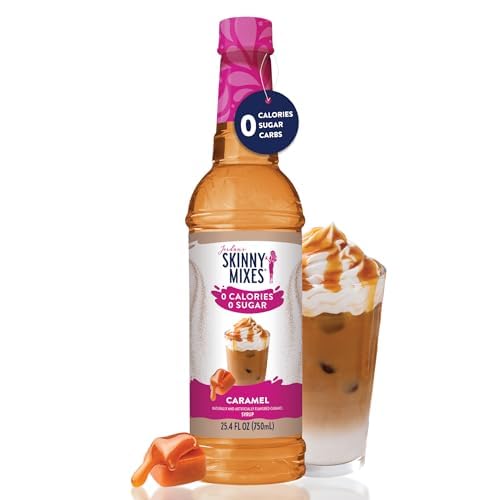 Jordan's Skinny Syrups Sugar Free Coffee Syrup, Caramel Pecan Flavor Drink Mix, Zero Calorie Flavoring for Chai Latte, Protein Shake, Food & More, Gluten Free, Keto Friendly, 25.4 Fl Oz, 2 Pack