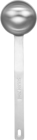 HARFINGTON Single Measuring Spoon 4tsp (1-1/3tbsp, 20ml) Teaspoon/Tablespoon 304 Stainless Steel Single Tiny Square Bowl Measuring Spoon Long Handle Measure Scoop