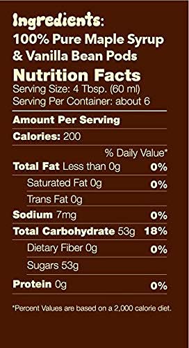 Tree Juice Vanilla Infused Maple Syrup | 100% Pure Grade A Maple Syrup | All Natural, Non GMO, Vegan, Gluten Free, Vegetarian, Paleo | 12 Ounce Bottle