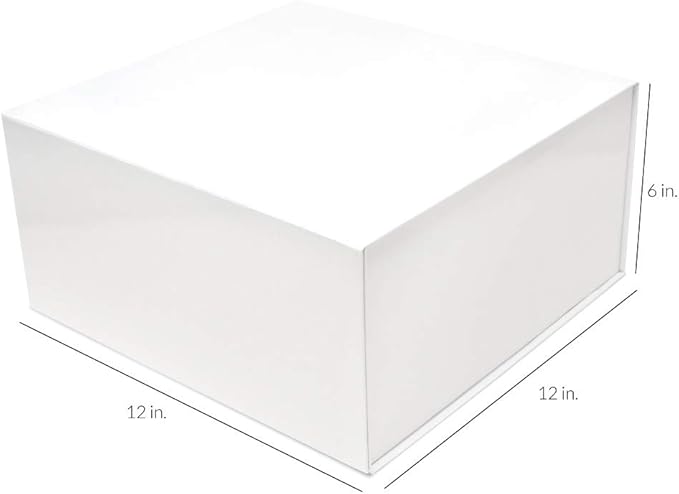 Prime Line Packaging Christmas Gift Boxes with Lids for Presents, Holiday Gift Boxes, Large White Gift Box for Small Business, Weddings, Birthdays, Storage, Bulk, 12x12x6, 15 Pack