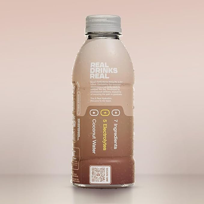 Coco5 Clean Sports Hydration Coconut Flavor | 100% Natural | 50% Less Sugar | Nothing Artificial | Non-GMO | Gluten Free | Developed by Pro Trainers for Pro Athletes | 16.9 Oz (Pack of 12)