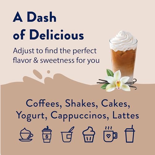 Jordan's Skinny Syrups Sugar Free Coffee Syrup, Vanilla Flavor Drink Mix, Zero Calorie Flavoring for Chai Latte, Protein Shake, Food and More, Gluten Free, Keto Friendly, 25.4 Fl Oz, 2 Pack