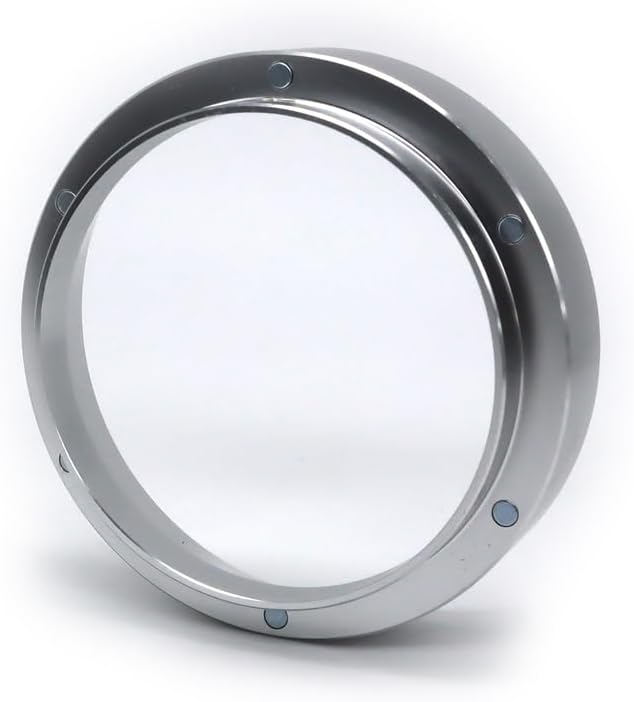 1pc Espresso Dosing Funnel 51/53/58mm Coffee Dosing Ring Aluminum Espresso Distribution Coffee Tool for Home Coffee Bar Shop College Dorm Room Apartment Essential Coffee Accessories (53mm, Silvery)