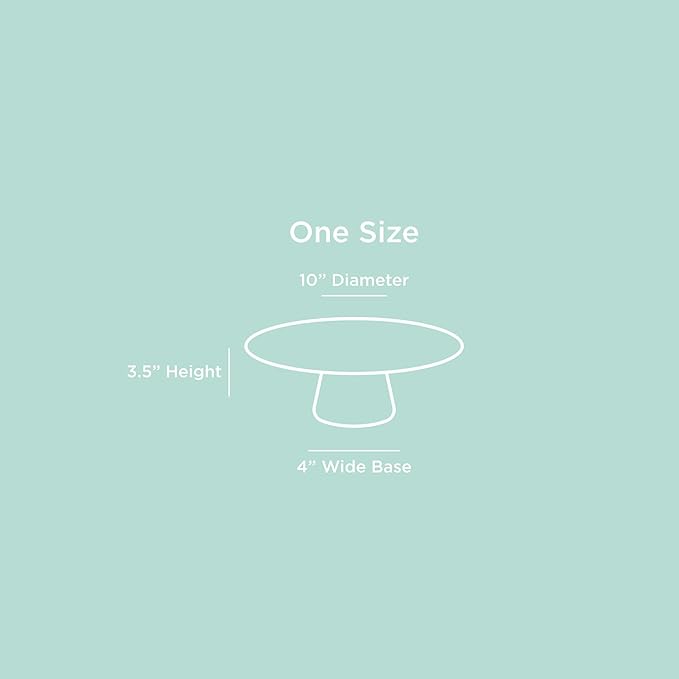 The Cake Stand -10" Ceramic Pedestal Cake Stand with Gloss Finish - Modern Display for Cakes, Cupcakes, Cookies & More - Perfect for Weddings, Birthdays & Baby Showers (White)